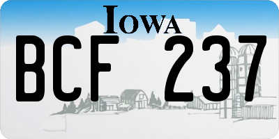 IA license plate BCF237
