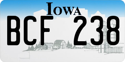 IA license plate BCF238