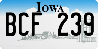 IA license plate BCF239