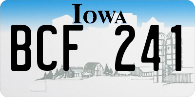IA license plate BCF241