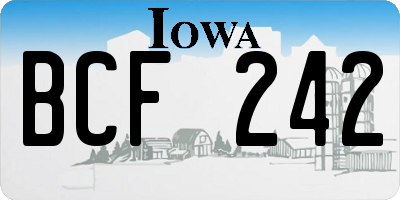 IA license plate BCF242