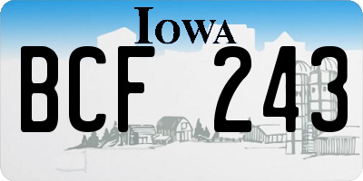 IA license plate BCF243