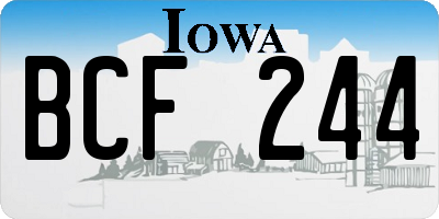 IA license plate BCF244