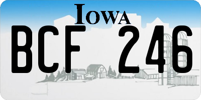 IA license plate BCF246