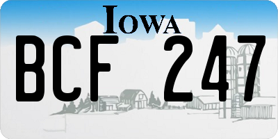 IA license plate BCF247