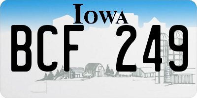 IA license plate BCF249