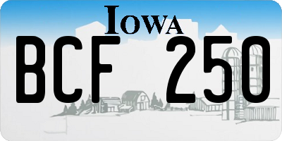 IA license plate BCF250