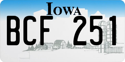 IA license plate BCF251