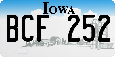 IA license plate BCF252