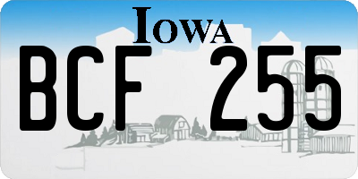 IA license plate BCF255