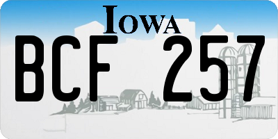 IA license plate BCF257