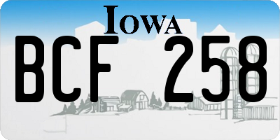 IA license plate BCF258