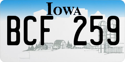 IA license plate BCF259