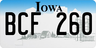 IA license plate BCF260