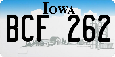 IA license plate BCF262