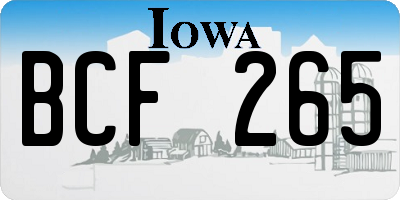 IA license plate BCF265