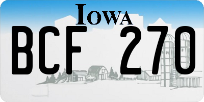 IA license plate BCF270