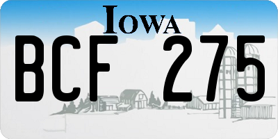 IA license plate BCF275