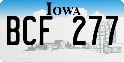 IA license plate BCF277