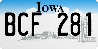 IA license plate BCF281