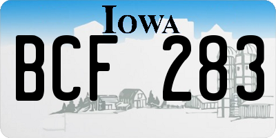 IA license plate BCF283