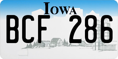 IA license plate BCF286