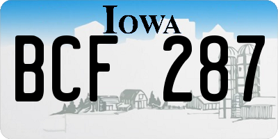 IA license plate BCF287