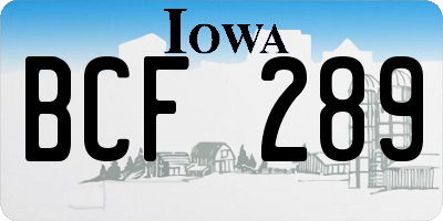 IA license plate BCF289