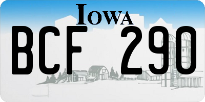 IA license plate BCF290