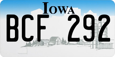 IA license plate BCF292