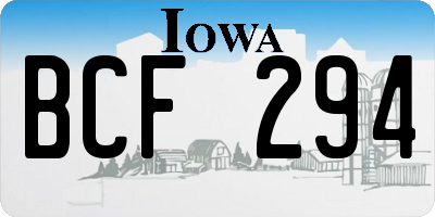 IA license plate BCF294