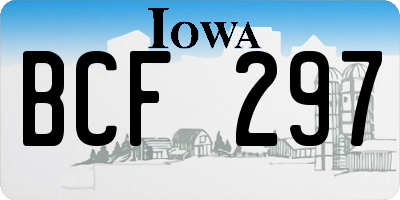 IA license plate BCF297