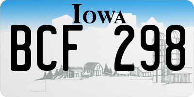 IA license plate BCF298