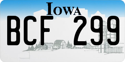 IA license plate BCF299