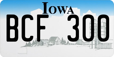 IA license plate BCF300