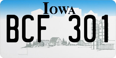 IA license plate BCF301