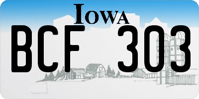 IA license plate BCF303