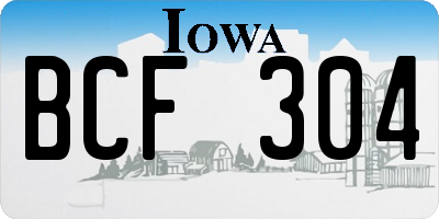IA license plate BCF304