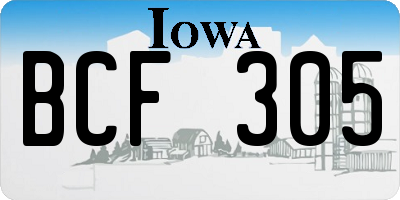 IA license plate BCF305
