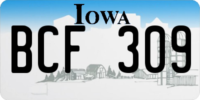 IA license plate BCF309