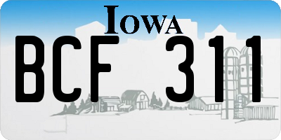 IA license plate BCF311