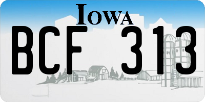IA license plate BCF313