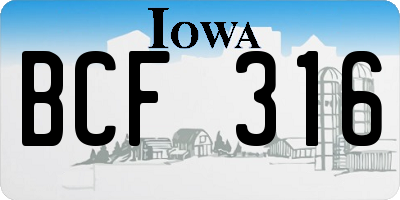 IA license plate BCF316