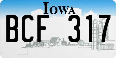 IA license plate BCF317