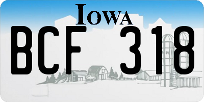 IA license plate BCF318