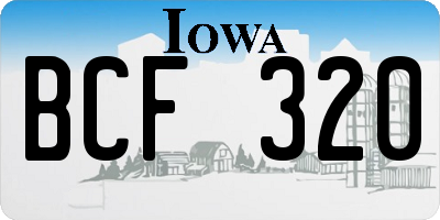 IA license plate BCF320