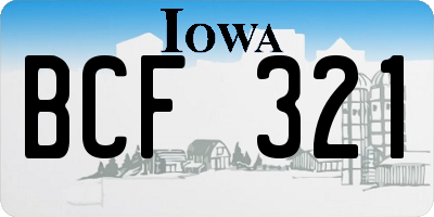 IA license plate BCF321