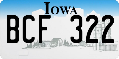IA license plate BCF322