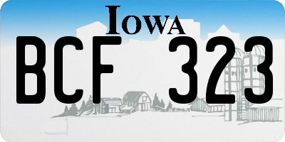 IA license plate BCF323