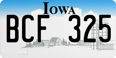IA license plate BCF325